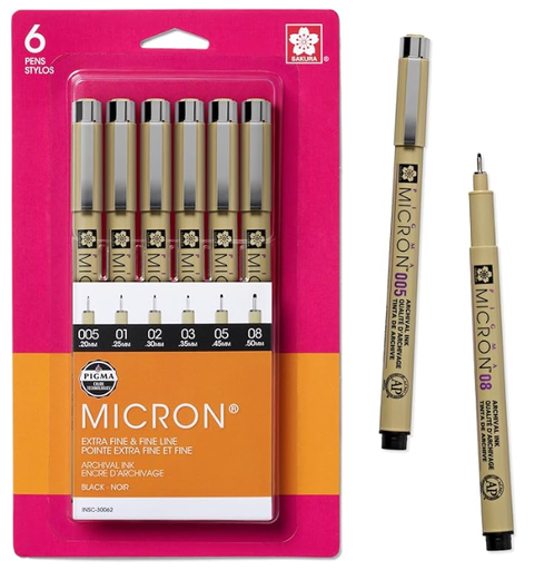 樱花针管筆（6支裝）